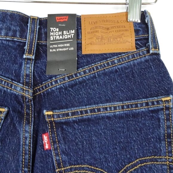 Levi's 70s High Slim Straight Jeans Women's 25x31 Blue Denim Stretch - Picture 6 of 10